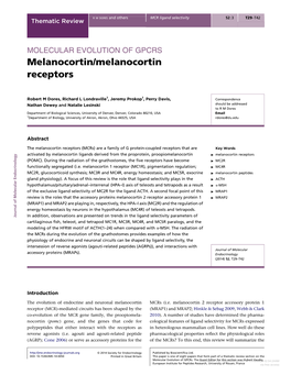 Melanocortin/Melanocortin Receptors