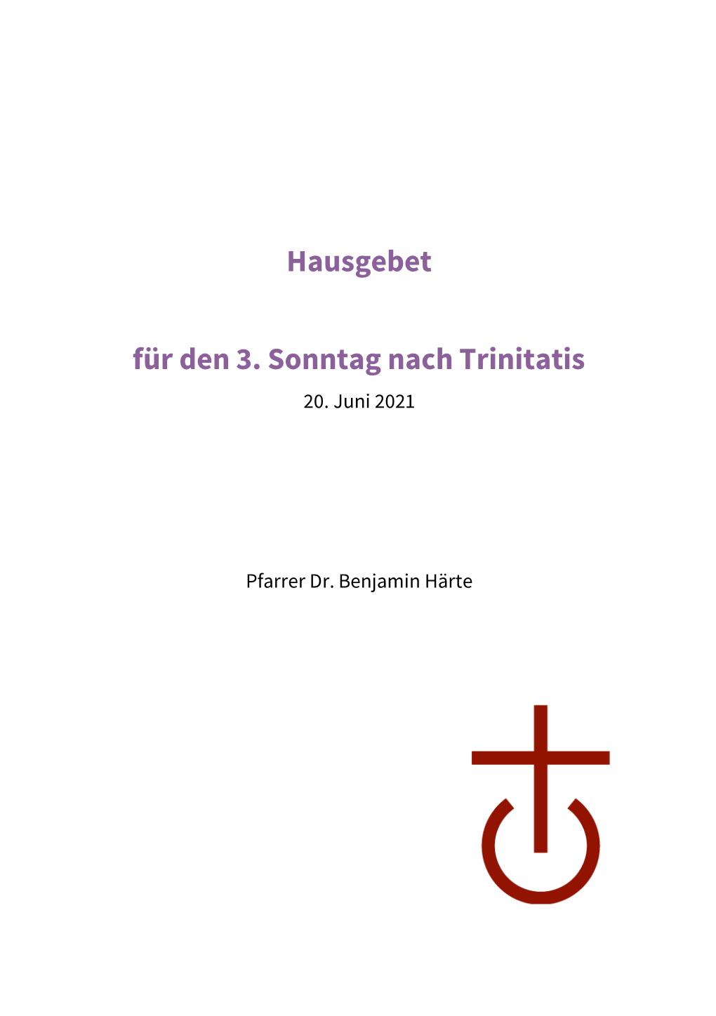 Hausgebet Für Den 3. Sonntag Nach Trinitatis 20