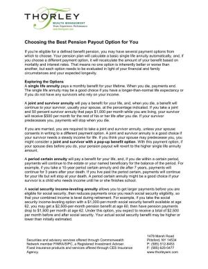 Choosing the Best Pension Payout Option for You