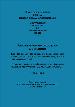 Anonymous Andalusian Cookbook