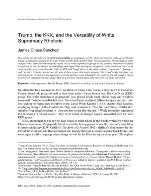 Trump, the KKK, and the Versatility of White Supremacy Rhetoric