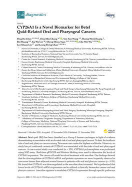 CYP26A1 Is a Novel Biomarker for Betel Quid-Related Oral and Pharyngeal Cancers