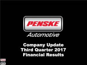 Company Update Third Quarter 2017 Financial Results