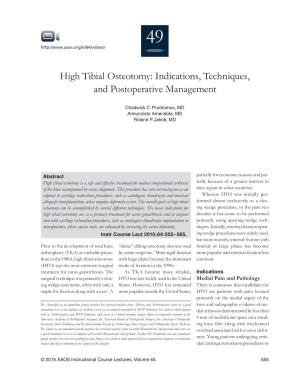 High Tibial Osteotomy: Indications, Techniques, and Postoperative Management