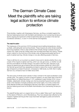 Factsheet: the German Climate Case | Greenpeace