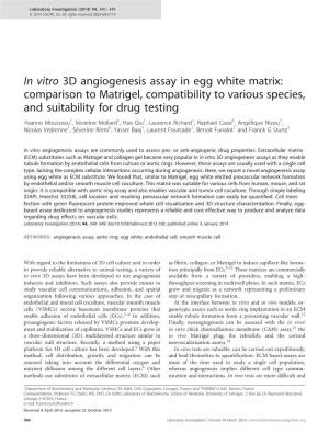 In Vitro 3D Angiogenesis Assay in Egg White Matrix