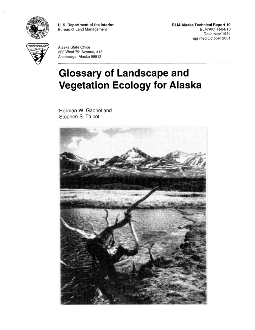 Glossary of Landscape and Vegetation Ecology for Alaska