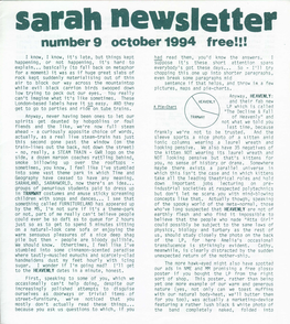 Sarah Newsletter