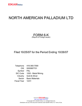 North American Palladium Ltd