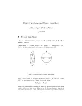 Morse Functions and Morse Homology