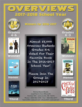 Almost 55,000 Arkansas Students Grades K-6 Voted for Their Favorite Book in the 2016-2017 School Year!
