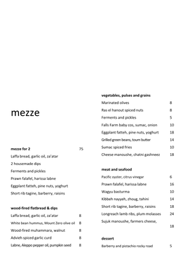 Mezze for 2 75 Laffa Bread, Garlic Oil, Za'atar 2 Housemade Dips Ferments