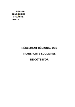 Règlement Régional Des Transports Scolaires De