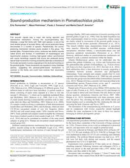 Sound-Production Mechanism in Pomatoschistus Pictus Eric Parmentier1,*, Maud Petrinisec1, Paulo J