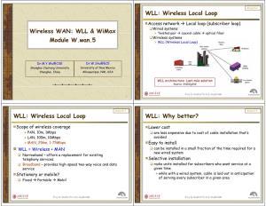 Wireless WAN: WLL & Wimax Module W.Wan.5 WLL: Wireless Local Loop