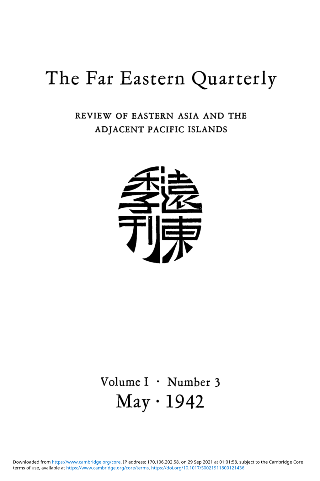 The Far Eastern Quarterly May • 1942