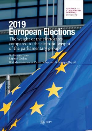 2019 European Elections the Weight of the Electorates Compared to the Electoral Weight of the Parliamentary Groups
