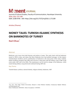 TURKISH-ISLAMIC SYNTHESIS on BANKNOTES of TURKEY * Nail Elhan