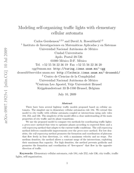 Modeling Self-Organizing Traffic Lights with Elementary Cellular Automata