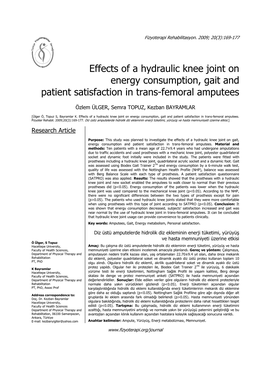 Effects of a Hydraulic Knee Joint on Energy Consumption, Gait and Patient Satisfaction in Trans-Femoral Amputees