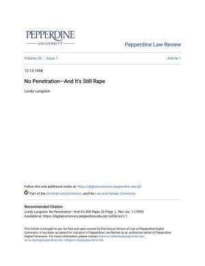 No Penetration—And It's Still Rape