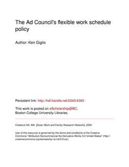 The Ad Council's Flexible Work Schedule Policy
