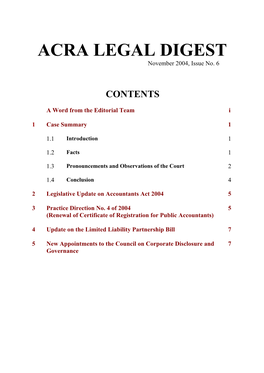Legislative Update on Accountants Act 2004 5