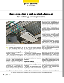 Hydronics Offers a Cool, Comfort Advantage New Technology Lowers System Costs