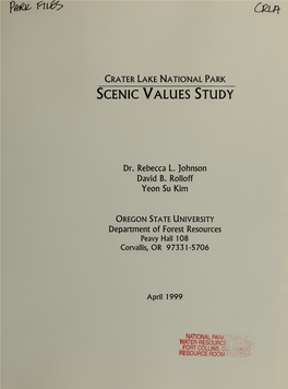 Crater Lake Scenic Values Study
