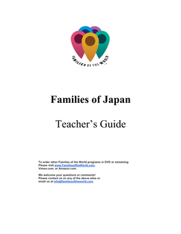 Families of Japan Teacher's Guide