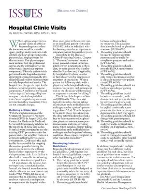 Hospital Clinic Visits by Cindy C