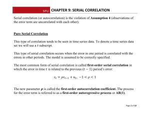 Chapter 9: Serial Correlation