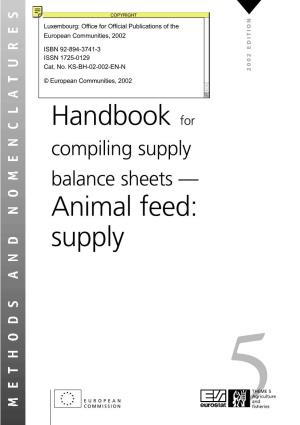 Handbook for Animal Feed