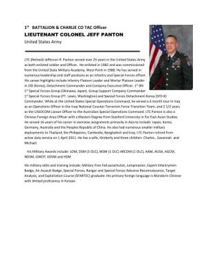 1St BATTALION & CHARLIE CO TAC Officer LIEUTENANT COLONEL