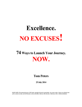Excellence. NO EXCUSES!