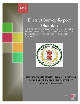 District Survey Report Dhamtari AS PER NOTIFICATION NO