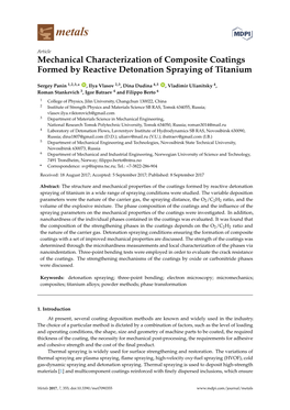 Mechanical Characterization of Composite Coatings Formed by Reactive Detonation Spraying of Titanium