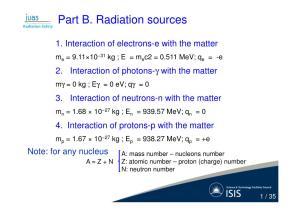 Part B. Radiation Sources Radiation Safety