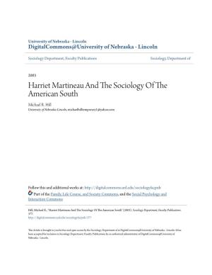Harriet Martineau and the Sociology of the American South