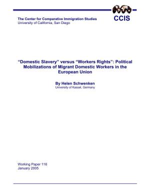 Political Mobilizations of Migrant Domestic Workers in the European Union