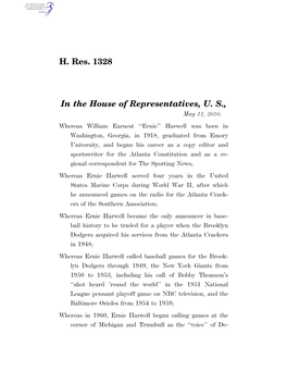 H. Res. 1328 in the House of Representatives, U