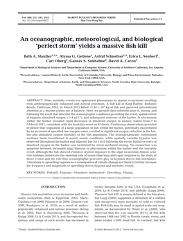 An Oceanographic, Meteorological, and Biological 'Perfect Storm'yields