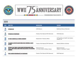 Date Event Title Organization Location Nov Veterans Day