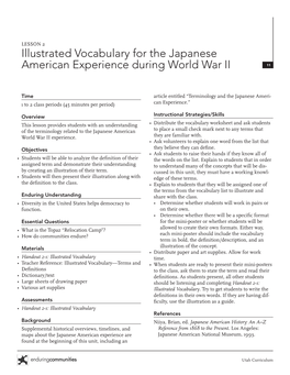 Illustrated Vocabulary for the Japanese American Experience During World War II 11
