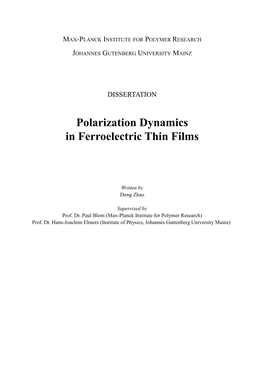 Polarization Dynamics in Ferroelectric Thin Films