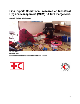 Operational Research on Menstrual Hygiene Management (MHM) Kit for Emergencies
