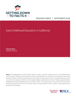 Early Childhood Education in California