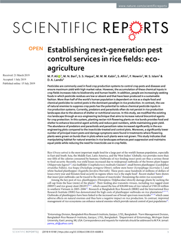Establishing Next-Generation Pest Control Services in Rice Fields