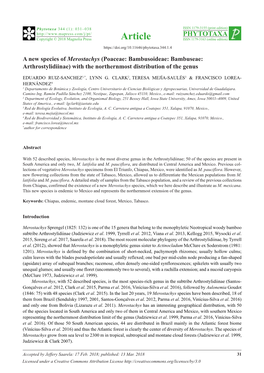 A New Species of Merostachys (Poaceae: Bambusoideae: Bambuseae: Arthrostylidiinae) with the Northernmost Distribution of the Genus