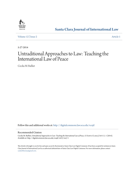 Teaching the International Law of Peace Cecilia M